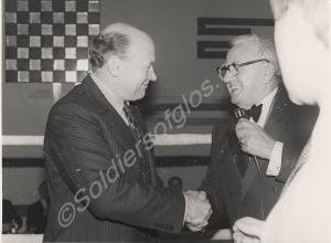 Gen Sir Anthony Farrar-Hockley. Giving prize at a