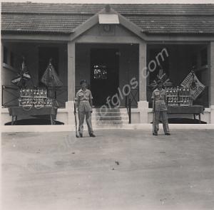 Colours of 1st Battalion and 2nd Battalion outside
