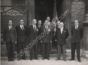 Gloucestershire Regiment Veterans outside the chur
