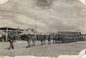 March past. The Gloucestershire Regiment. Kenya, 1
