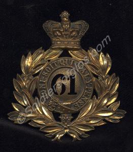 Shako plate, as worn by other ranks in the 61st So