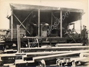 Narrow gauge railway mobile carpenter's workshop.
