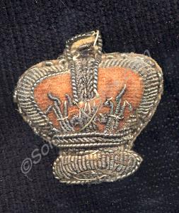 Crown badge of rank, silver embroidered for Militi
