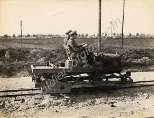 Motor tractor converted for use on narrow gauge ra