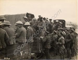Narrow gauge railway trainload of British wounded