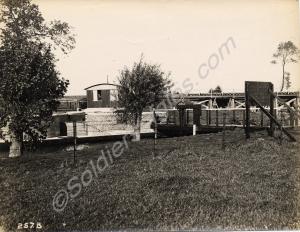 Reservoir showing pumping station. Built by the Br