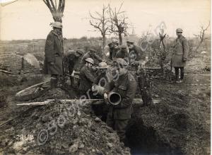 Royal Engineers laying water pipes. Belgium 1916-1