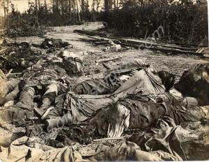 German corpses after British bombardment. Messines