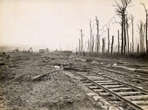 Railway line destroyed by the Germans at Beaucourt