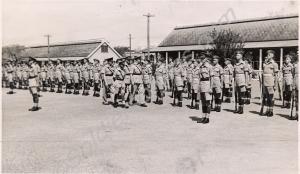 Back Badge Day Parade. The Inspection of the Distr