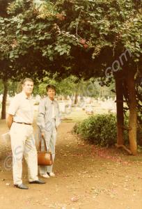 Mr. and Mrs. Hutton at Park Cemetery. Nairobi, Ken