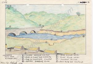 Drawing of Chongsong P.O.W. Camp, North Korea 1951