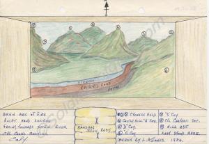 Drawing of Imjin battlefield. Drawn by L.A. Jones,