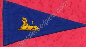 Blue and red Gloucestershire Regiment car pennant,