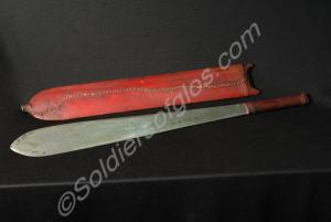 Kikuyu (Mau Mau) simi broad sword, with red leath