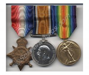 Group of three medals; 1914-1915 Star, British War