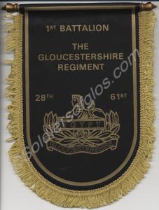 Silk pennant of 1st Battalion, The Gloucestershire