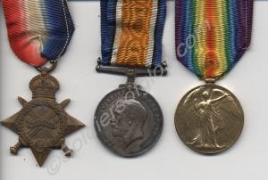 Group of three medals; 1914-1915 Star, British War