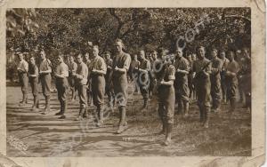 Bayonet drill in shirt sleeve order. 2/5th Battali