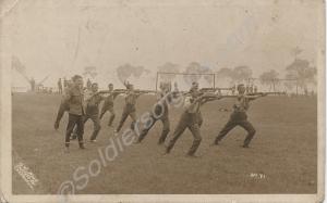 Bayonet drill in shirt sleeve order.  2/5th Battal
