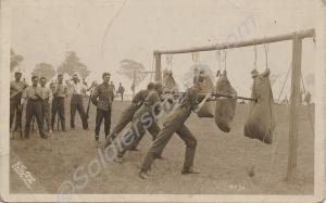 Bayonet drill in shirt sleeve order.  2/5th Battal