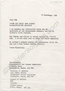 Letter dated 10 Sep 1986 with reference to 14435 S