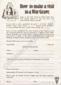 "How to make a visit to a war grave "leaflet.
