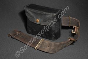 Binocular case and leather belt (Home Guard). Blac