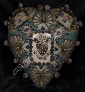 Pin Cushion, Gold embroidery and the shield front