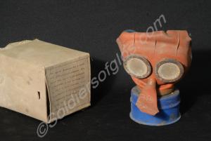 Child's "Mickey Mouse" gas mask with box. Second W