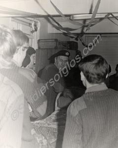 Brigadier A.J.A. Arengo-Jones inspecting barracks.