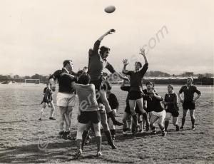 Rugby team in training. 1st Battalion, The Glouces