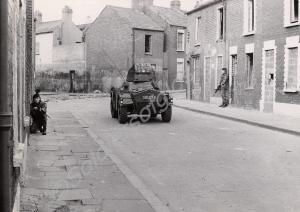 Ferret scout car patrol. Gloucestershire Regiment.