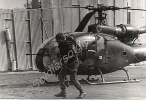 Gazelle helicopter. Gloucestershire Regiment. Nort