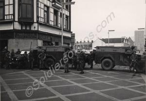 Road block with Humber "Pig" Armoured Personnel Ca