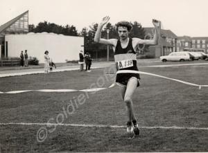Lance-Corporal Wilson crossing the finishing line