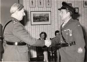 Brigadier Curtis and W.O. 1. J. Curtis. Gloucester