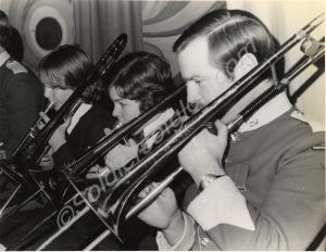 Bandsmen giving a concert with Youth Orchestra. Gl