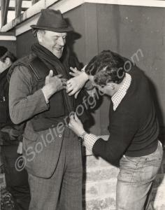 Trying on a flak jacket. Visit to the Gloucestersh