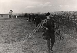 Perimeter patrol at Magilligan Prison. Gloucesters