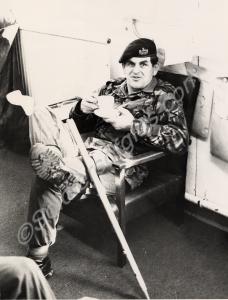The Regimental Sergeant-Major enjoying a cup of te