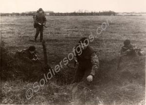 Lance-Corporal Britt of "D" Company in a cordon an