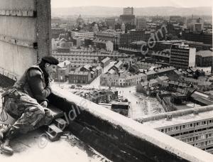Roof top observation post on the Divis Flats, Belf