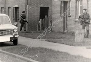 Foot patrol carrying out house checks, Northern Ir