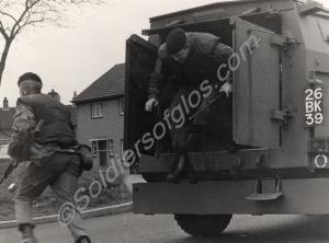Soldiers out of an armoured carrier, Northern Irel