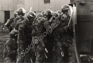 1st Battalion Gloucestershire Regiment on riot tra