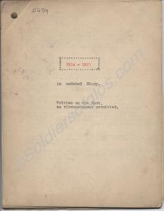 Undated war diary, 'Written on the spot as circums