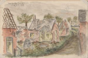 "The East End of Hebuterne near the Cemetary." Pa