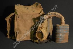 British gas mask in haversack. 1916-1918.