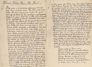 Manuscript letter 'Dead Letters from the Front'.